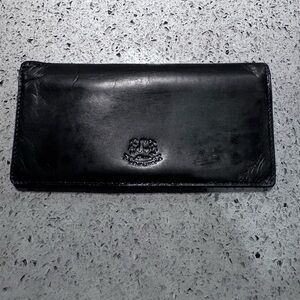 Leather Long Wallet - Black